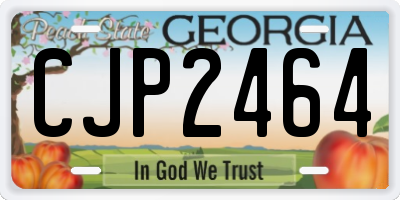 GA license plate CJP2464