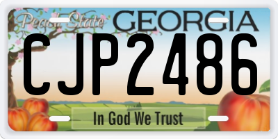 GA license plate CJP2486