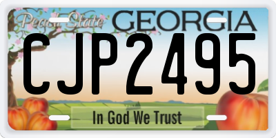 GA license plate CJP2495