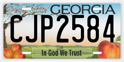 GA license plate CJP2584