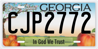 GA license plate CJP2772