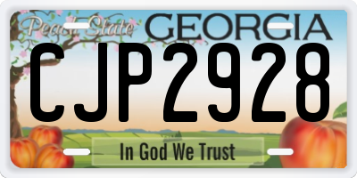 GA license plate CJP2928