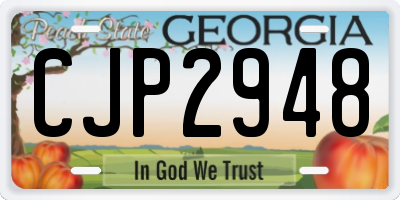 GA license plate CJP2948