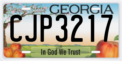 GA license plate CJP3217