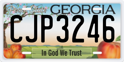 GA license plate CJP3246