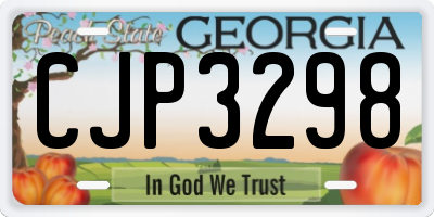 GA license plate CJP3298