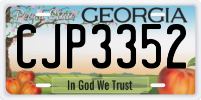 GA license plate CJP3352