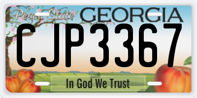 GA license plate CJP3367
