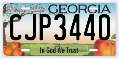 GA license plate CJP3440