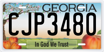 GA license plate CJP3480