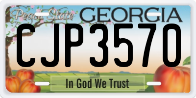 GA license plate CJP3570