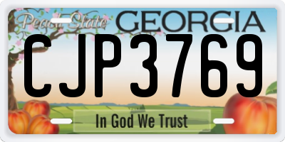 GA license plate CJP3769