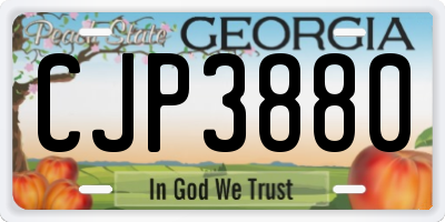 GA license plate CJP3880