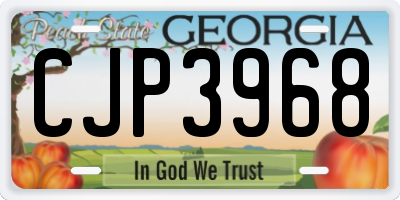 GA license plate CJP3968