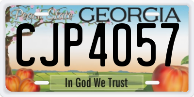 GA license plate CJP4057