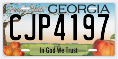 GA license plate CJP4197