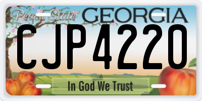 GA license plate CJP4220