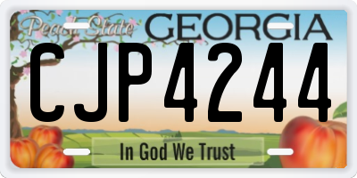 GA license plate CJP4244