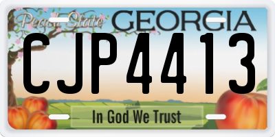 GA license plate CJP4413