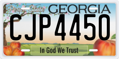GA license plate CJP4450