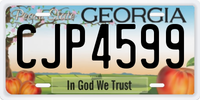 GA license plate CJP4599