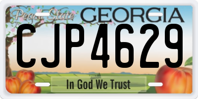 GA license plate CJP4629