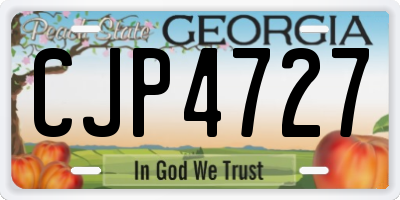 GA license plate CJP4727