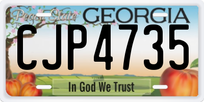 GA license plate CJP4735