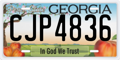 GA license plate CJP4836