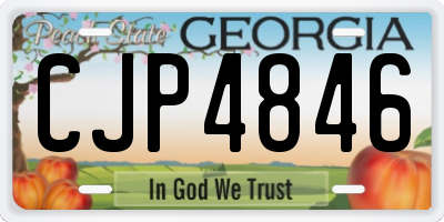 GA license plate CJP4846