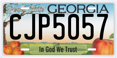 GA license plate CJP5057