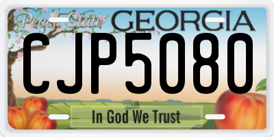 GA license plate CJP5080