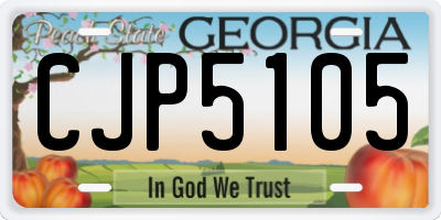 GA license plate CJP5105