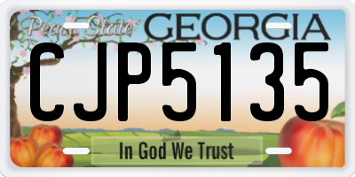 GA license plate CJP5135