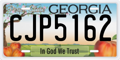 GA license plate CJP5162