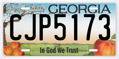 GA license plate CJP5173