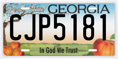 GA license plate CJP5181