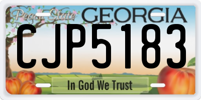 GA license plate CJP5183