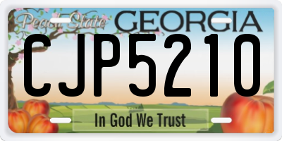 GA license plate CJP5210