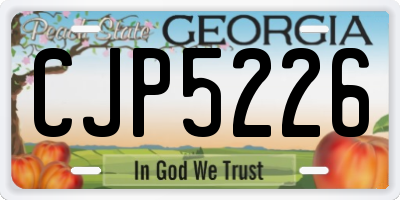 GA license plate CJP5226