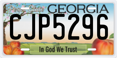 GA license plate CJP5296