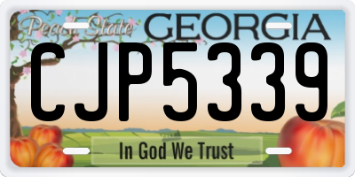 GA license plate CJP5339