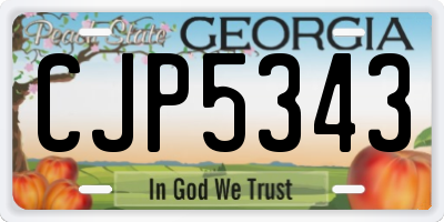 GA license plate CJP5343