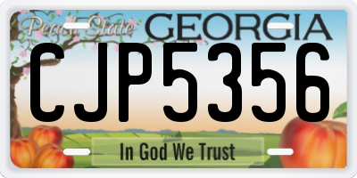 GA license plate CJP5356