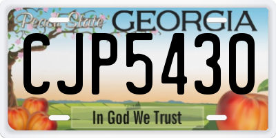 GA license plate CJP5430