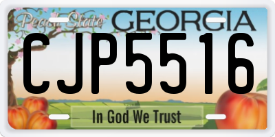 GA license plate CJP5516
