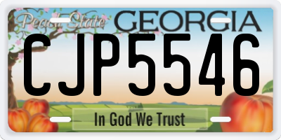 GA license plate CJP5546