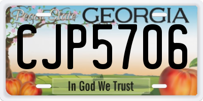 GA license plate CJP5706