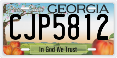 GA license plate CJP5812