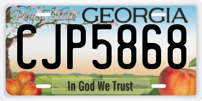 GA license plate CJP5868